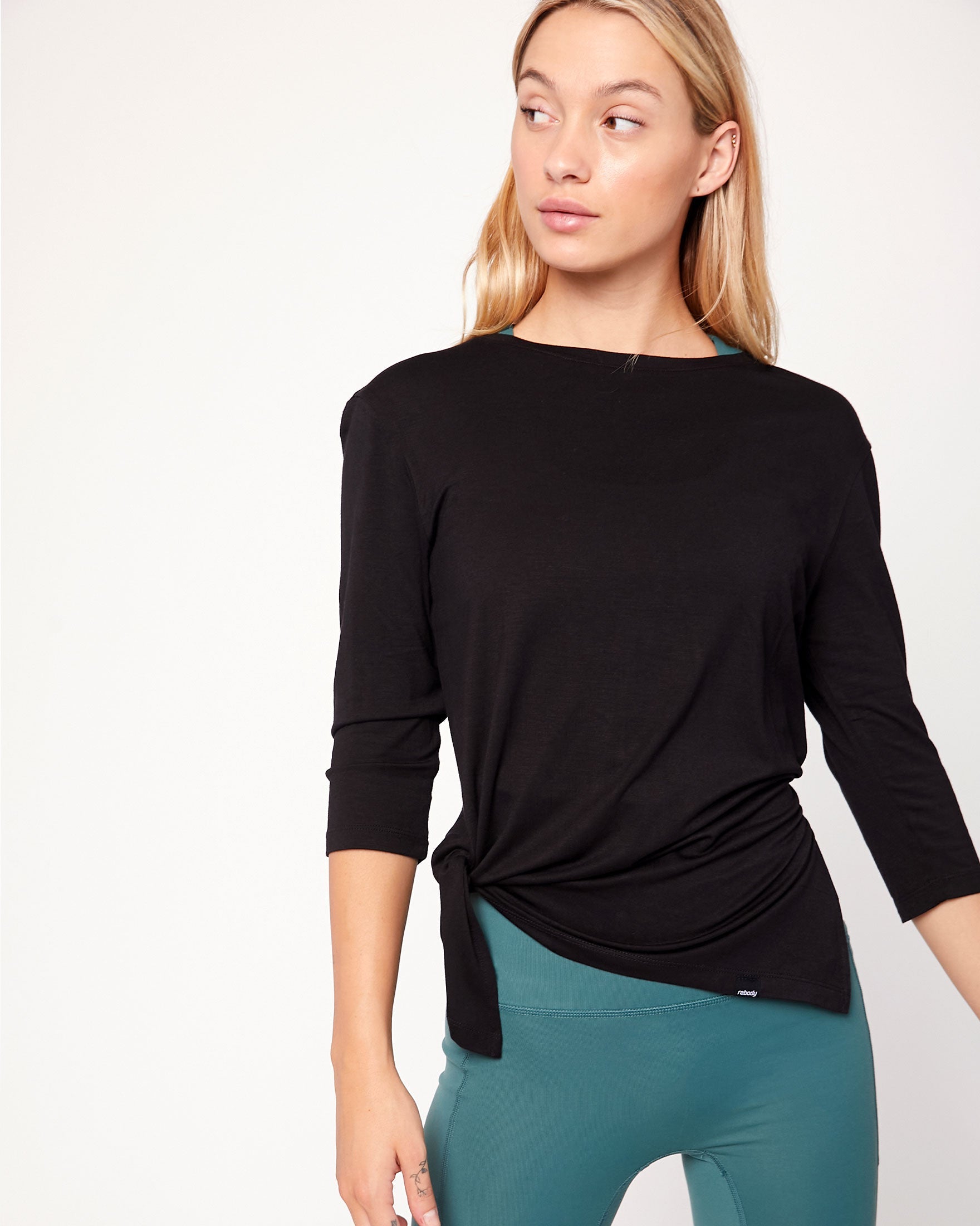 Anen Side Tie 3/4 Sleeve Top